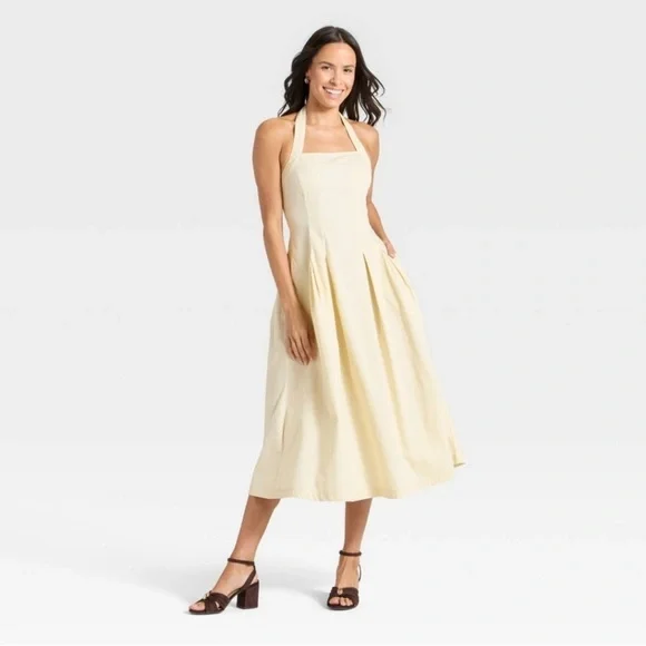 12. A New Day - Women's Midi Halter Dress - A New Day Cream - Picture 4 of 16